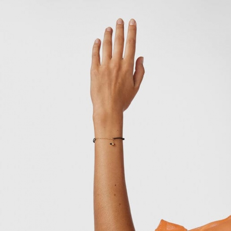 Tous Nylon Lure With Carnelian Onyx Armband Schwarz Gold | Österreich-YURXNI538