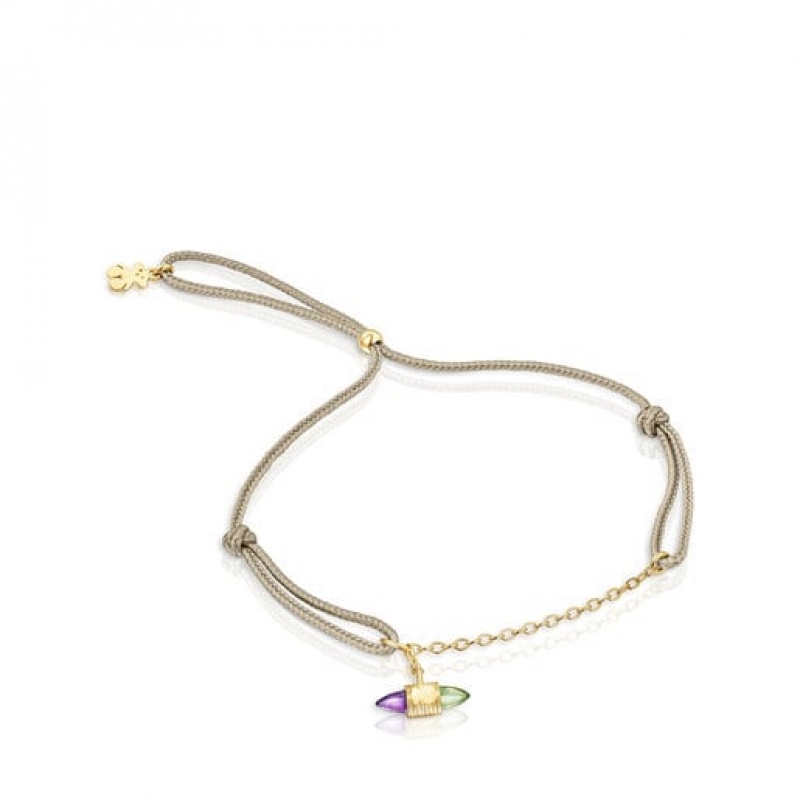 Tous Nylon Lure With Gemstones Armband Gold | Österreich-VHSXBL258