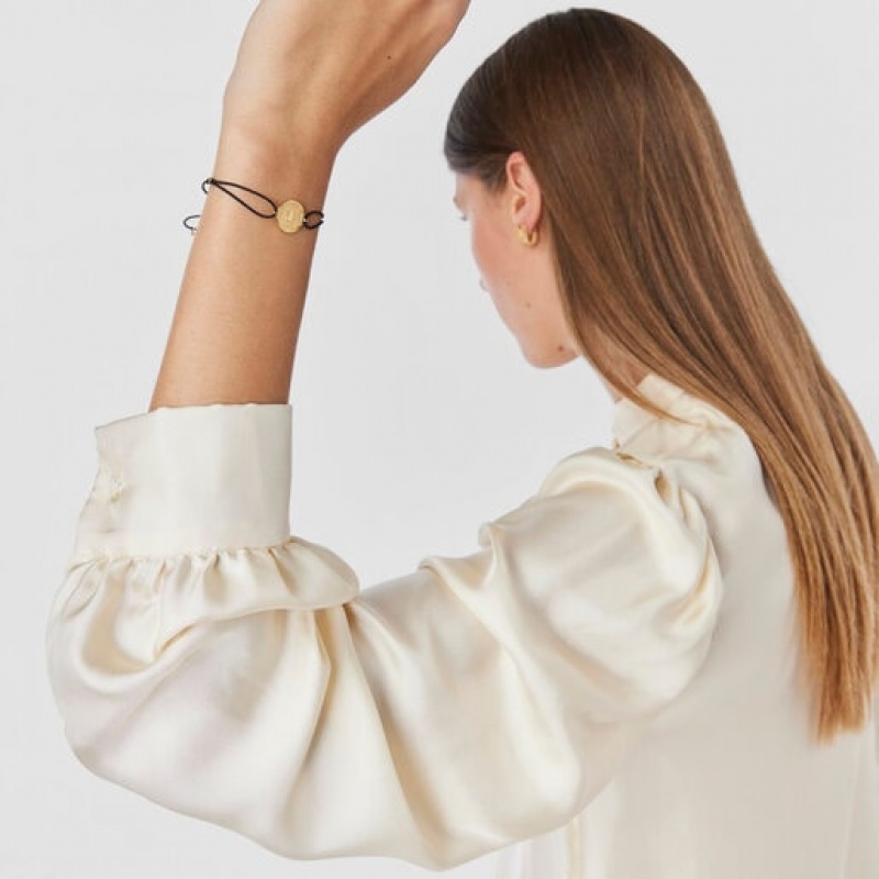 Tous Nylon Oursin Armband Schwarz Gold | Österreich-PCAOXU374
