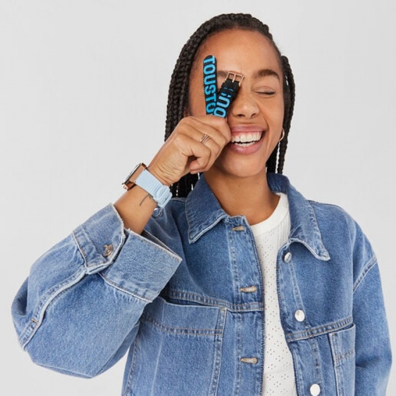 Tous Nylon Riemen Silikon Riemen B Connect Smartwatches Hellblau | Österreich-DGXWJZ293