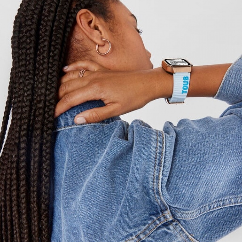 Tous Nylon Riemen Silikon Riemen B Connect Smartwatches Hellblau | Österreich-DGXWJZ293