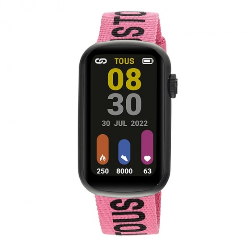 Tous Nylon Riemen Silikon Riemen T Band Smartwatches Schwarz | Österreich-PNLMKW021