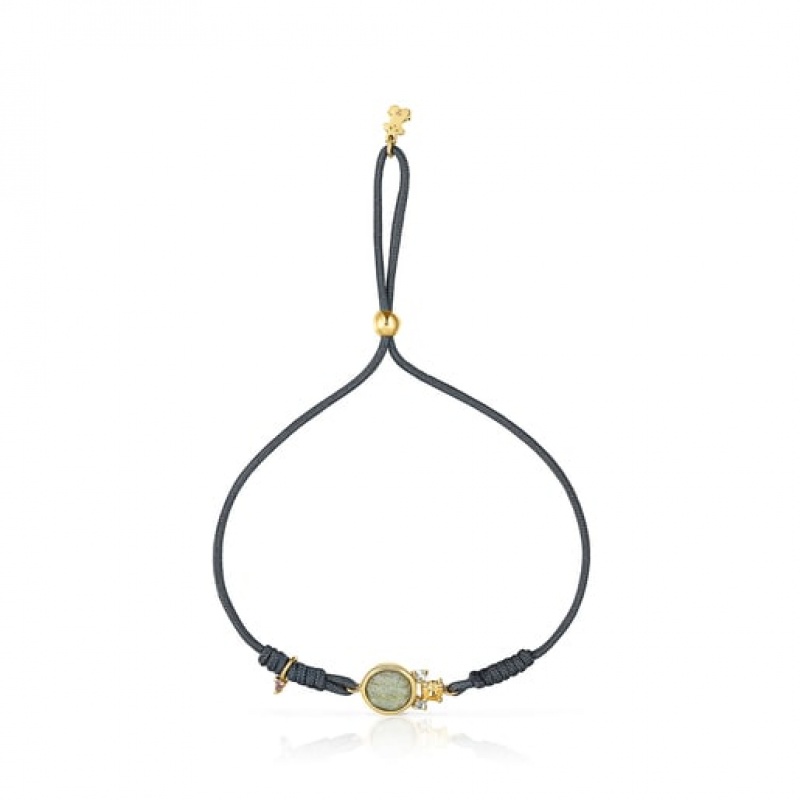 Tous Nylon Virtual garden With Labradorite Armband Schwarz | Österreich-QPBVCD782