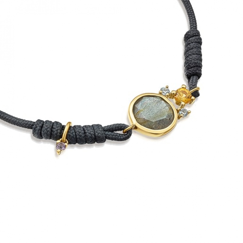 Tous Nylon Virtual garden With Labradorite Armband Schwarz | Österreich-QPBVCD782