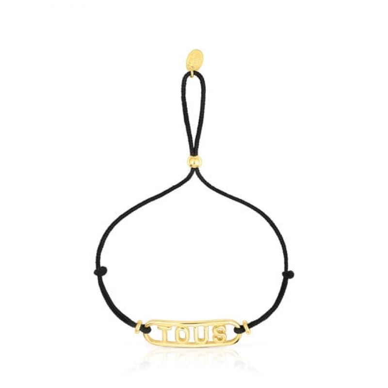 Tous Nylon With Logo Armband Schwarz Gold | Österreich-VJCREQ157