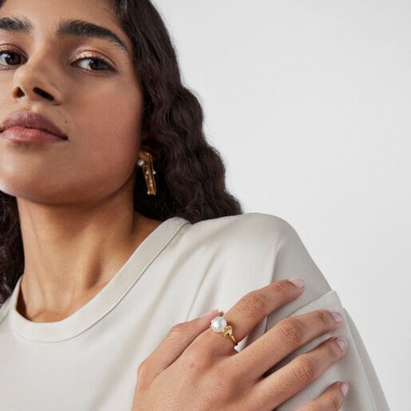 Tous Oceaan Shell With Pearl Ring Gold | Österreich-GJSAQO870