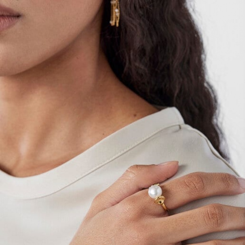 Tous Oceaan Shell With Pearl Ring Gold | Österreich-GJSAQO870