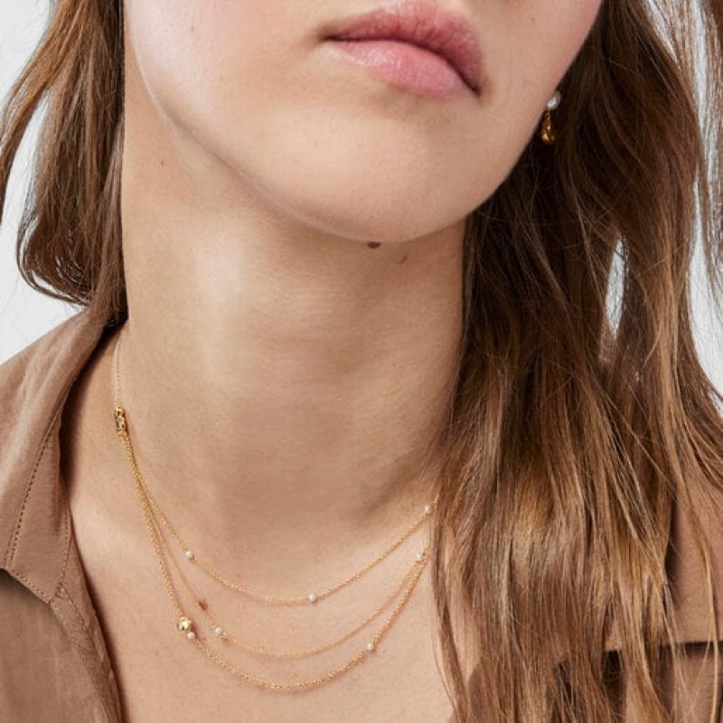 Tous Oceaan Shells-chains With Pearls Halskette Gold | Österreich-CVUPJQ243