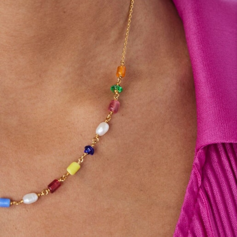 Tous Oceaan With Pearls Halskette Gold | Österreich-PSKDHA325