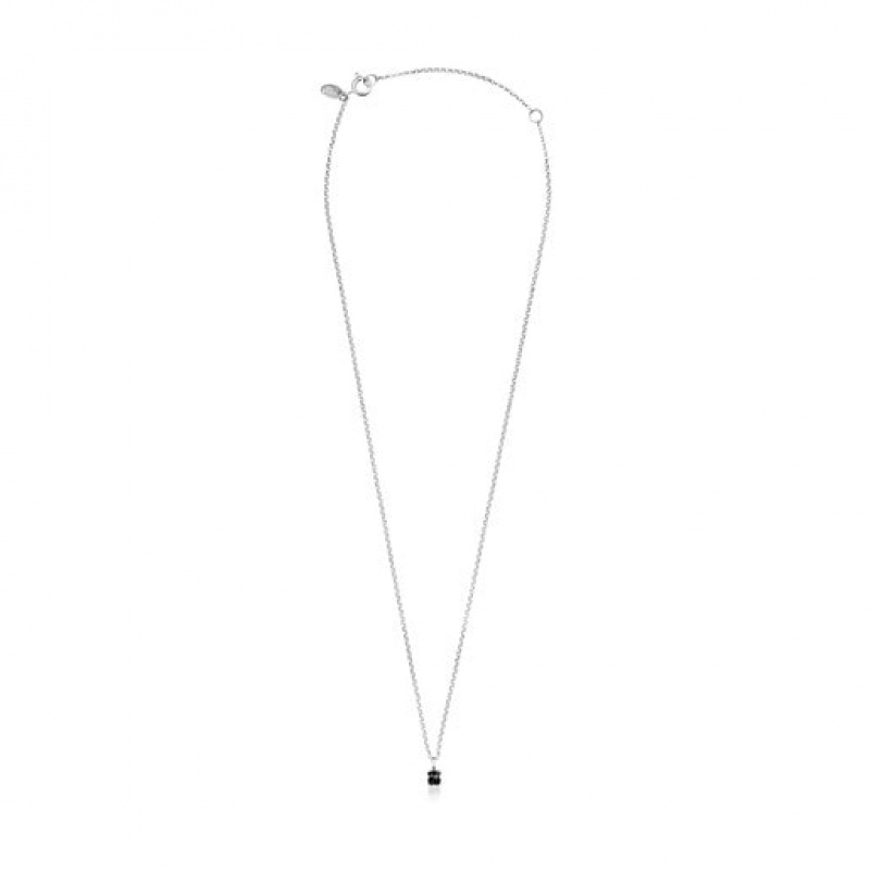Tous Onyx 04cm Mini Onix Halskette Silber | Österreich-LWXEAV914