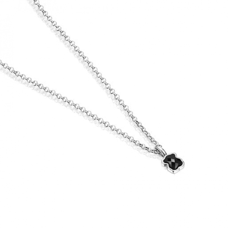 Tous Onyx 04cm Mini Onix Halskette Silber | Österreich-LWXEAV914