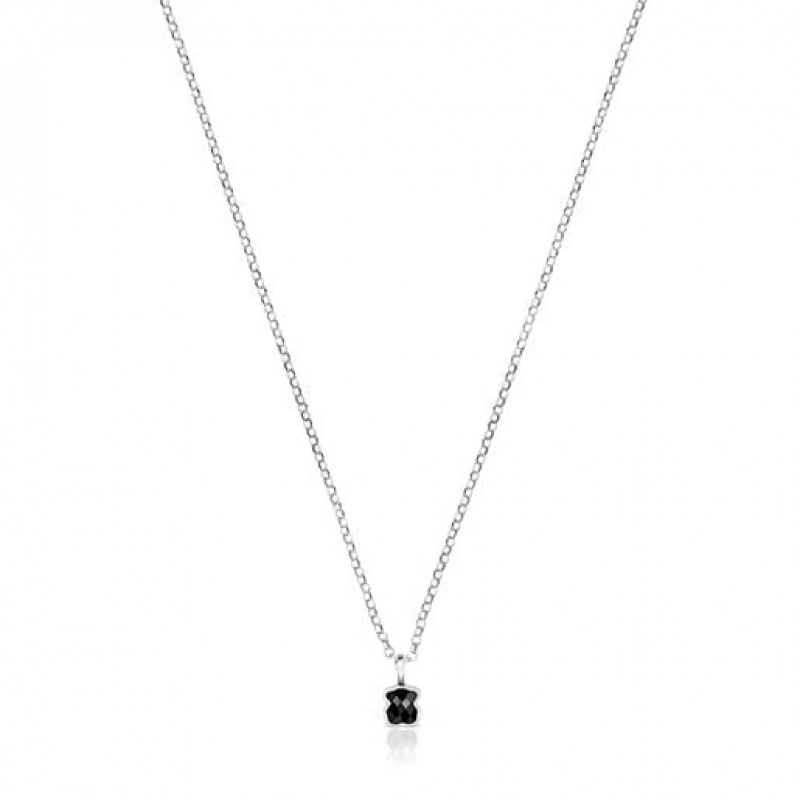 Tous Onyx 04cm Mini Onix Halskette Silber | Österreich-LWXEAV914