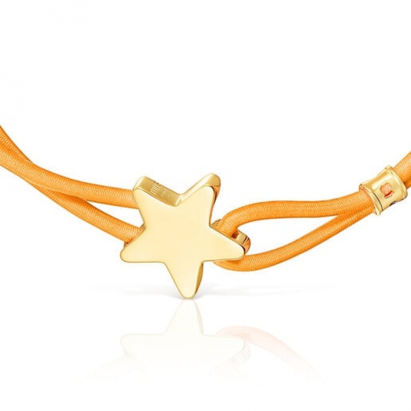 Tous Orange Elastic With Star Sweet Dolls Armband Orange Gold | Österreich-CWSDEN016