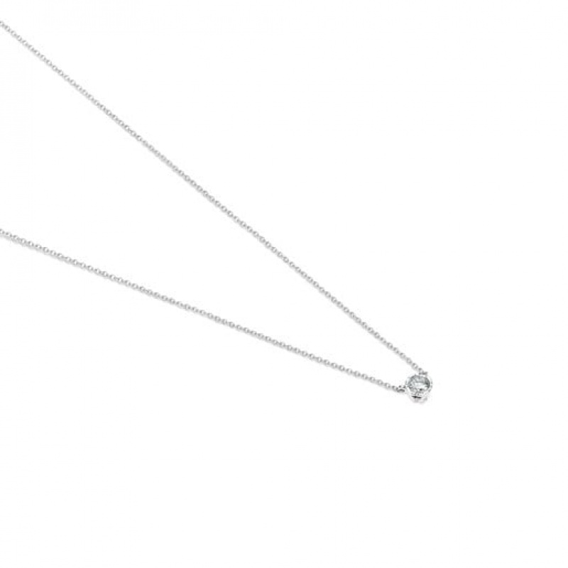 Tous Osos With Diamonds 010ct Boca Halskette Silber | Österreich-HITWPZ890