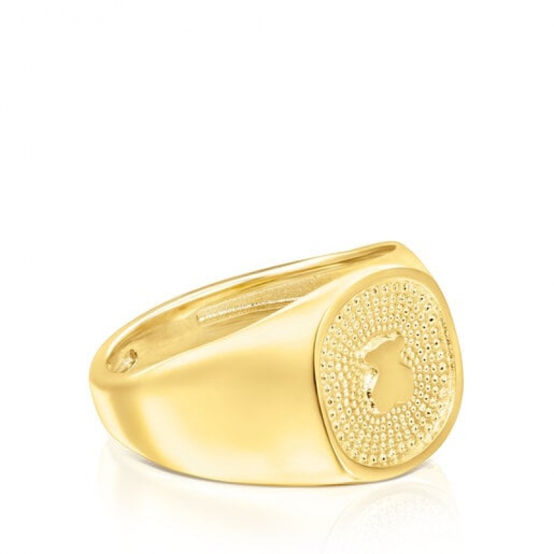 Tous Oursin Signet Ring Gold | Österreich-TXLSJW018