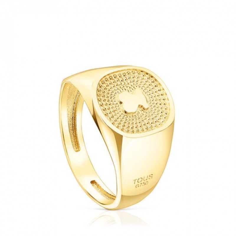 Tous Oursin Signet Ring Gold | Österreich-TXLSJW018