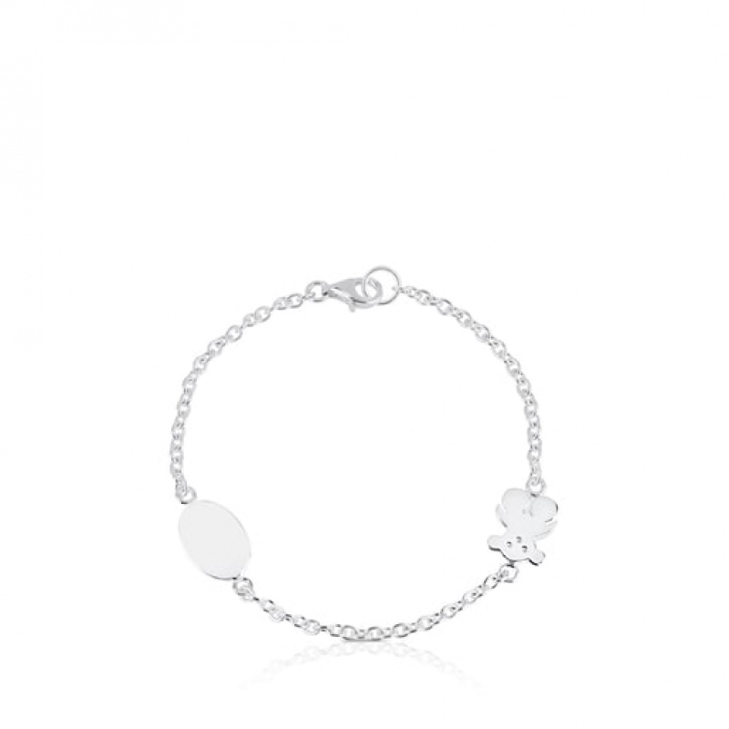 Tous Oval Bear Motifs Armband Silber | Österreich-QBWDAK543