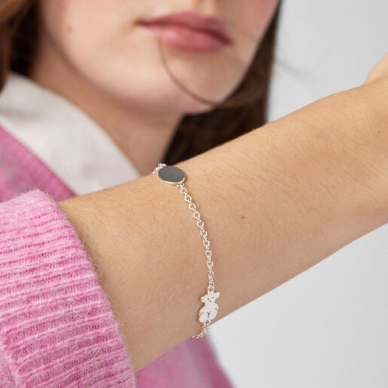 Tous Oval Bear Motifs Armband Silber | Österreich-QBWDAK543
