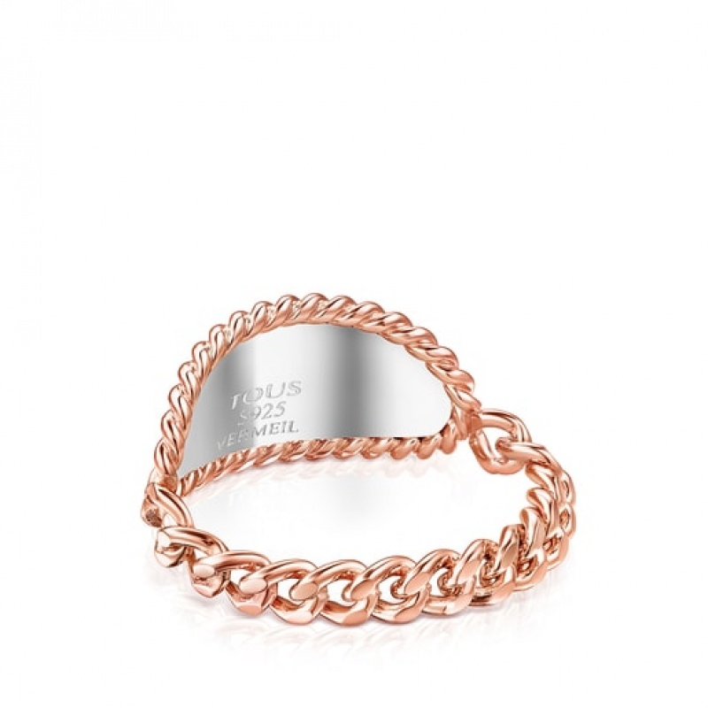 Tous Oval Medallion Minne Ring Rosa Gold | Österreich-NSWDQM738