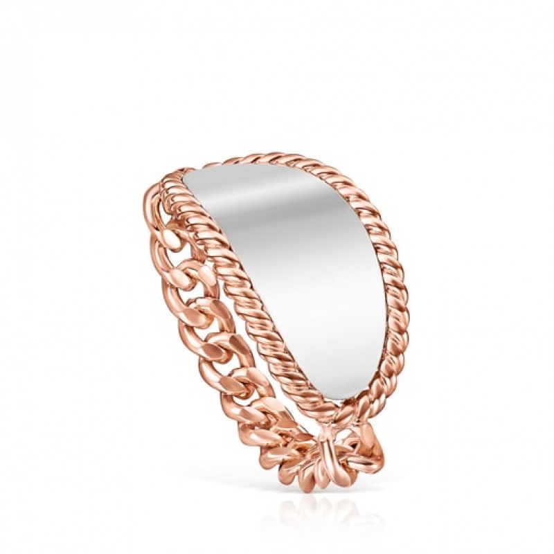 Tous Oval Medallion Minne Ring Rosa Gold | Österreich-NSWDQM738