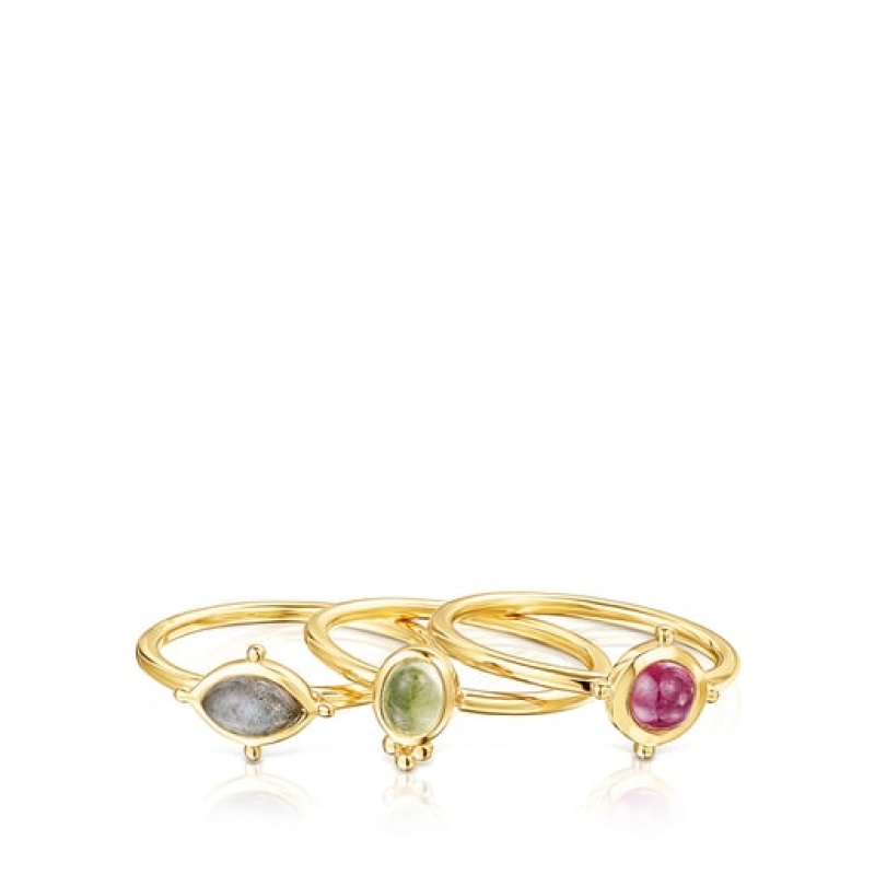 Tous Pack Of Magic Natures With Gemstones Ring Gold | Österreich-MSLGBR597