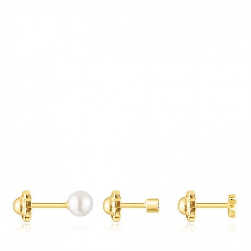 Tous Pack Of Pearl Ear With Diamond Pearl Ohrringe Gold | Österreich-NUKGPD980