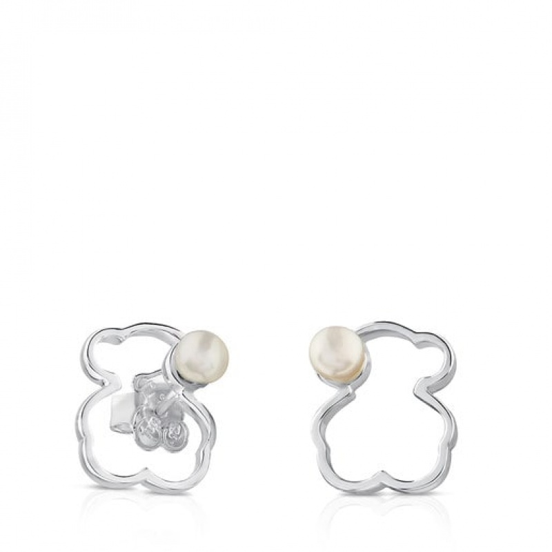 Tous Pearl 14cm Silueta Ohrringe Silber | Österreich-WALJZV428