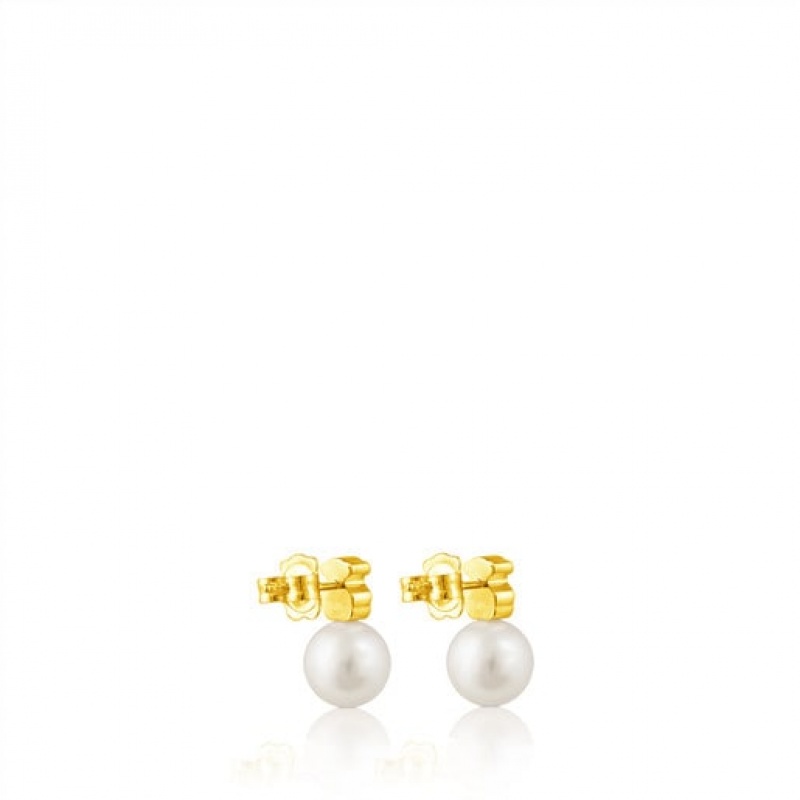 Tous Pearls Bear Motif Sweet Dolls Ohrringe Gold | Österreich-FRLZSW865