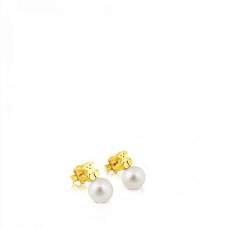 Tous Pearls Bear Motif Sweet Dolls Ohrringe Gold | Österreich-FRLZSW865