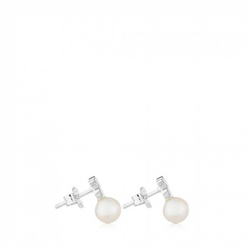 Tous Pearls Puppies Ohrringe Silber | Österreich-KUSPFV269