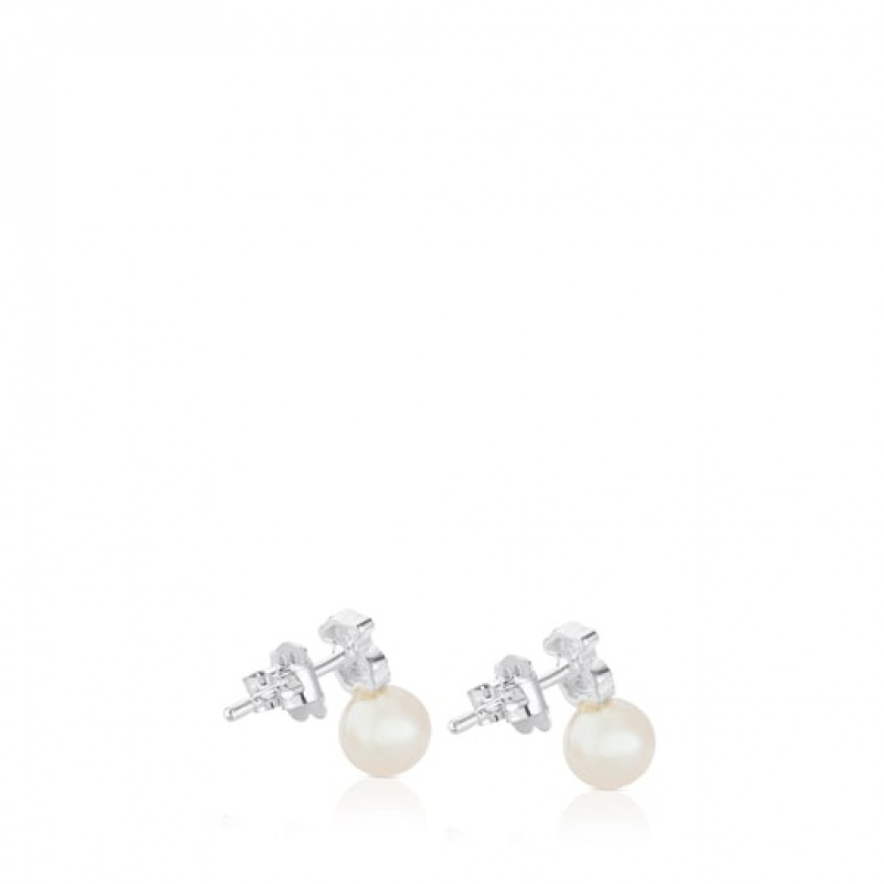 Tous Pearls Puppies Ohrringe Silber | Österreich-KUSPFV269