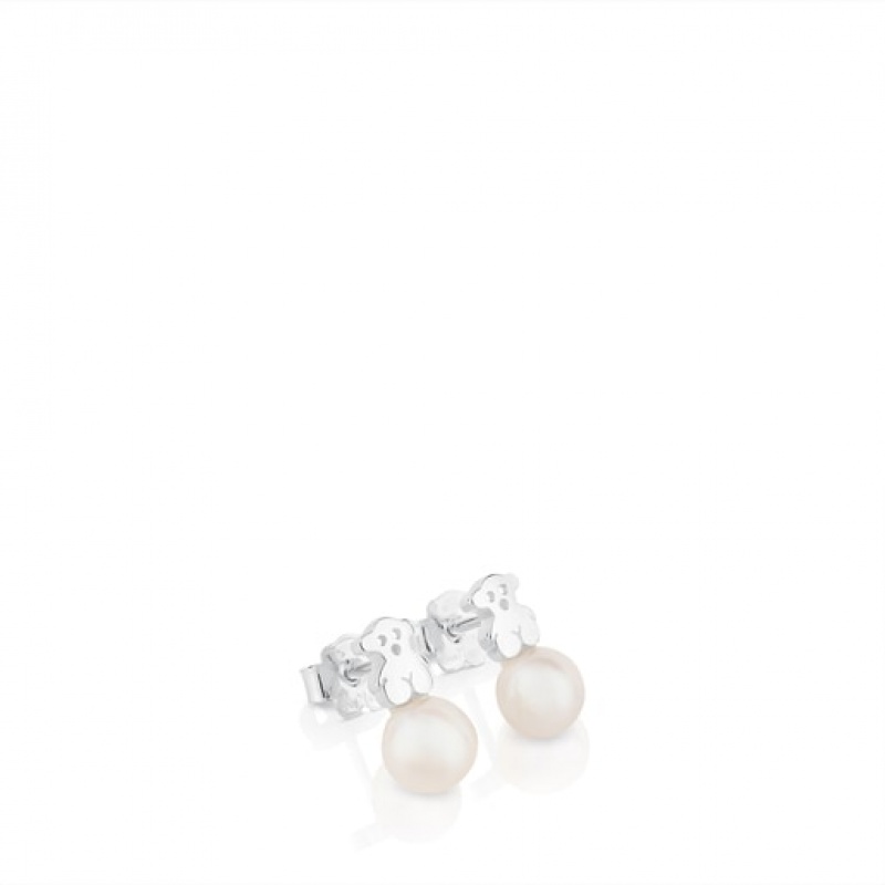 Tous Pearls Puppies Ohrringe Silber | Österreich-KUSPFV269