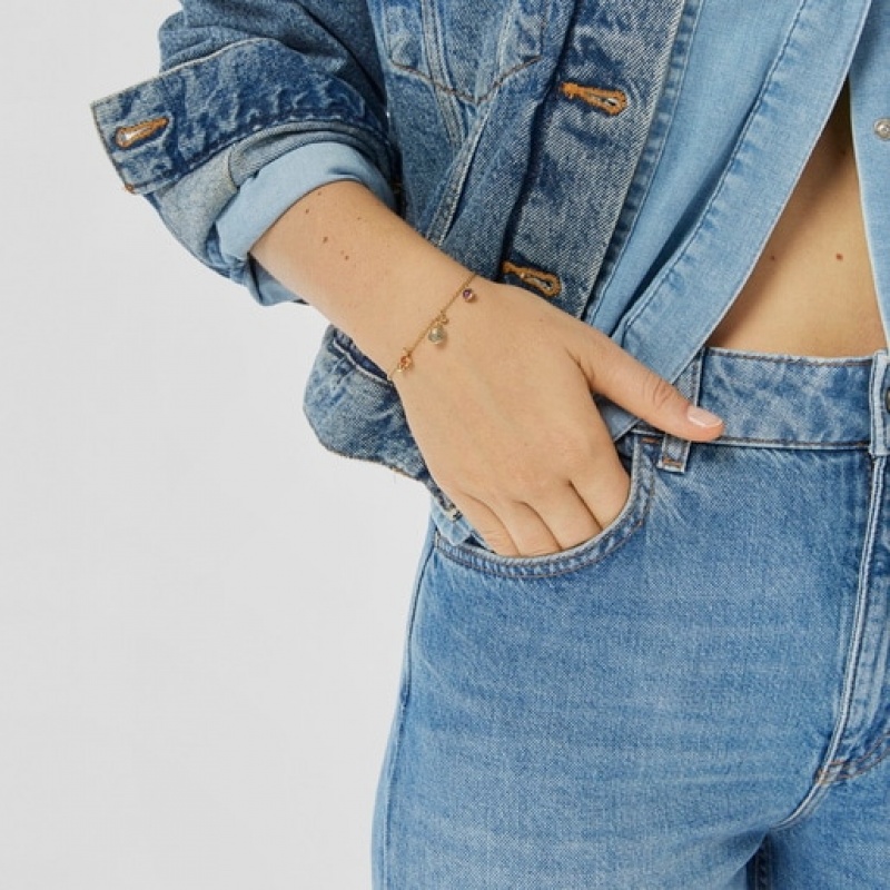 Tous Plump Charm With Gemstones Armband Gold | Österreich-DOSPQK756