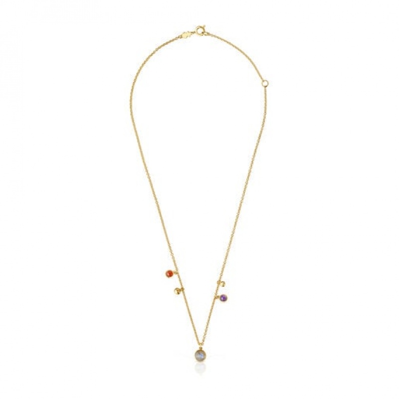Tous Plump Charm With Gemstones Halskette Gold | Österreich-SLDWYE753
