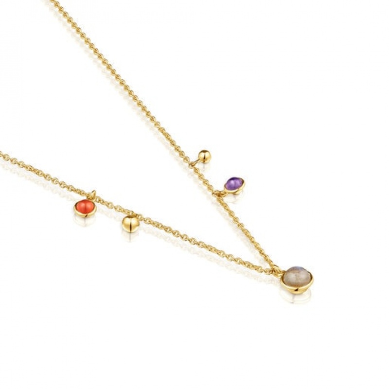 Tous Plump Charm With Gemstones Halskette Gold | Österreich-SLDWYE753
