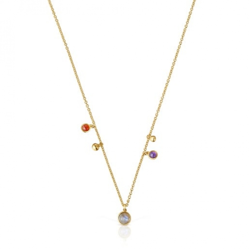 Tous Plump Charm With Gemstones Halskette Gold | Österreich-SLDWYE753