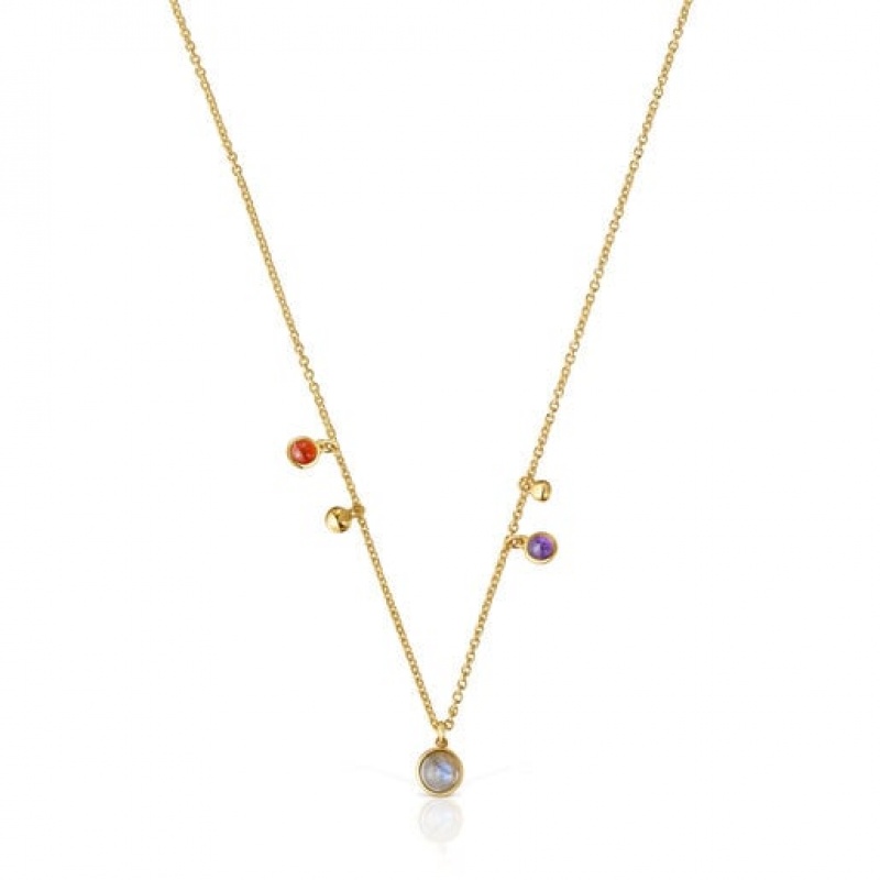 Tous Plump Charm With Gemstones Halskette Gold | Österreich-SLDWYE753