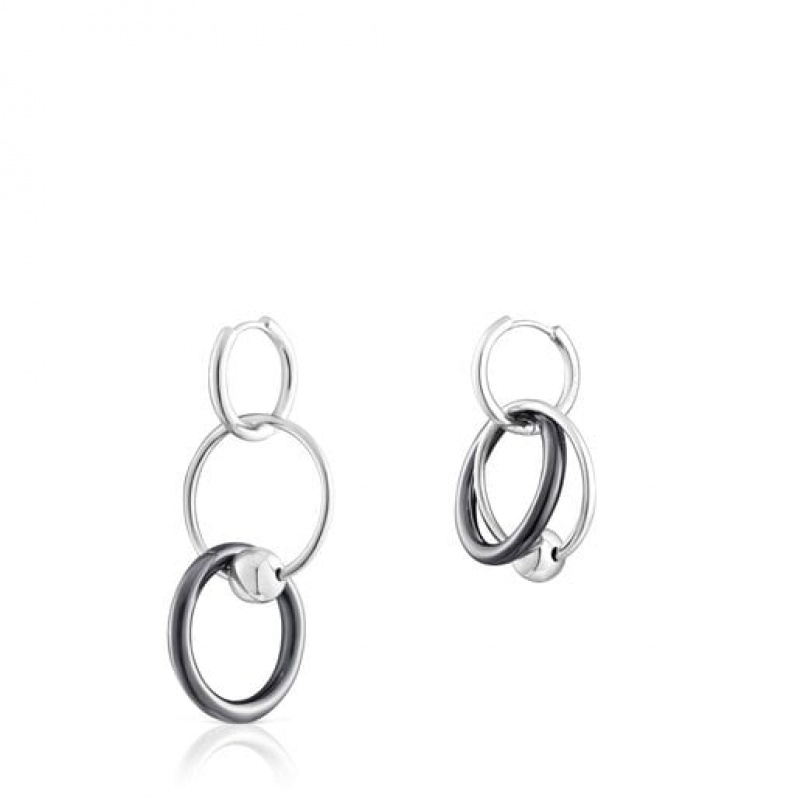 Tous Plump Double Hoop Ohrringe Silber | Österreich-VZPDNX241
