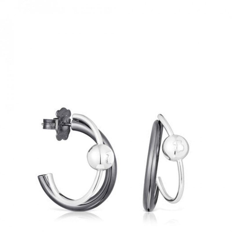 Tous Plump Double Hoop Ohrringe Silber | Österreich-CEBTAX123