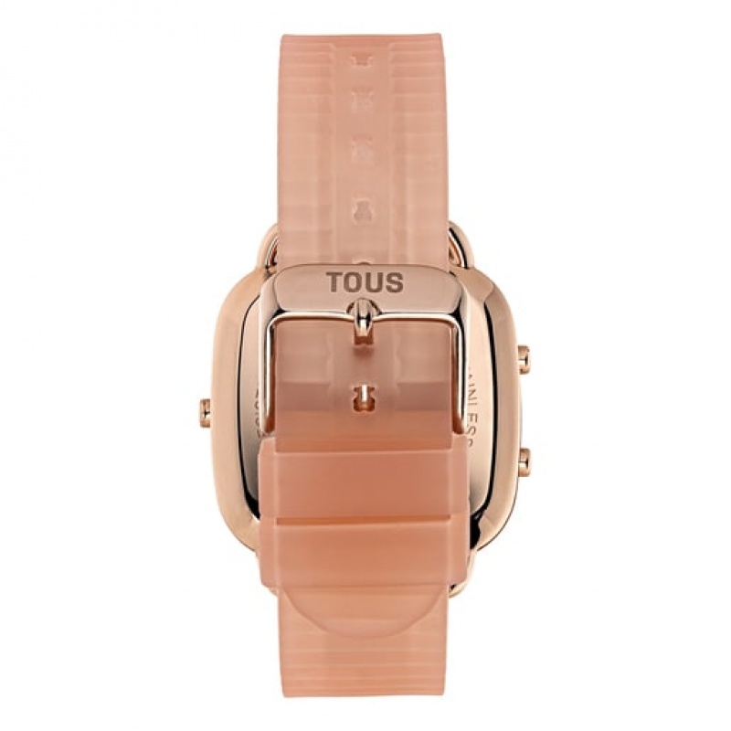 Tous Polycarbonate With Silikon Riemen D Logo Fresh Digitale Uhren Rosa Gold | Österreich-RJFSVA132