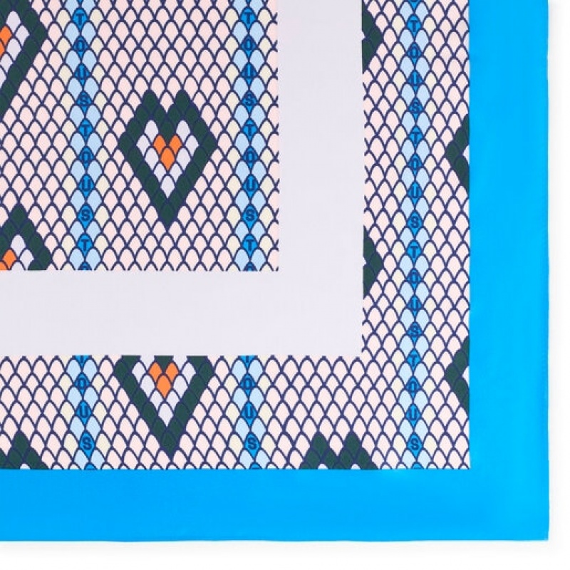 Tous Polyester Lamba Schal Blau Mehrfarbig | Österreich-JSDABX106