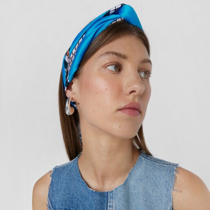 Tous Polyester Lamba Schal Blau Mehrfarbig | Österreich-JSDABX106