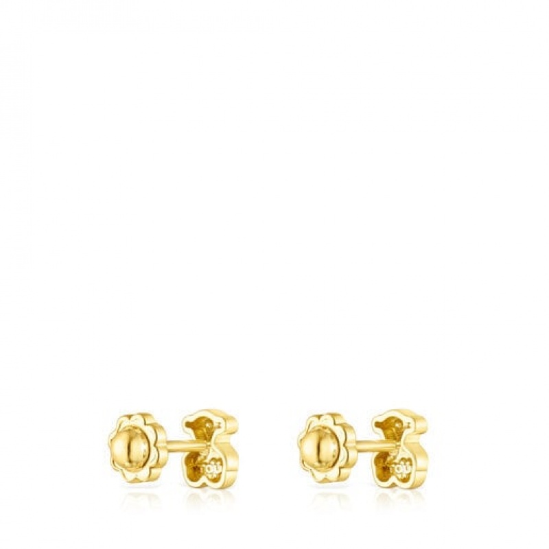 Tous Puppies Bear Motif Ohrringe Gold | Österreich-WSHXFM543