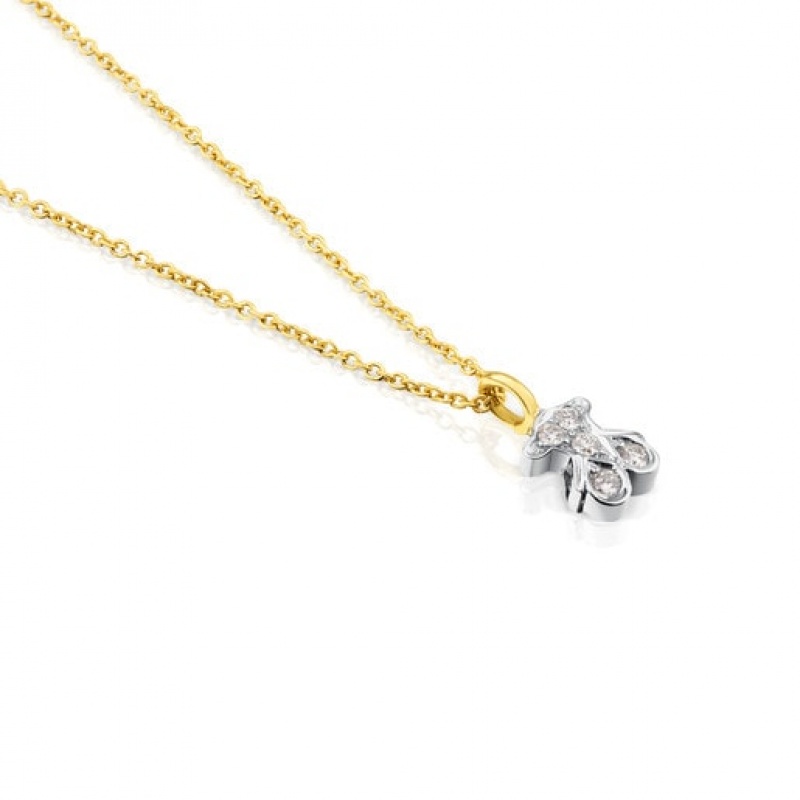 Tous Puppies With Diamonds Halskette Gold | Österreich-QLVOHN876