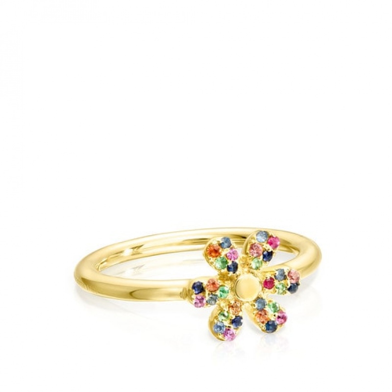 Tous Real Mix Bloom With Gemstones Ring Gold | Österreich-LYBVUS012