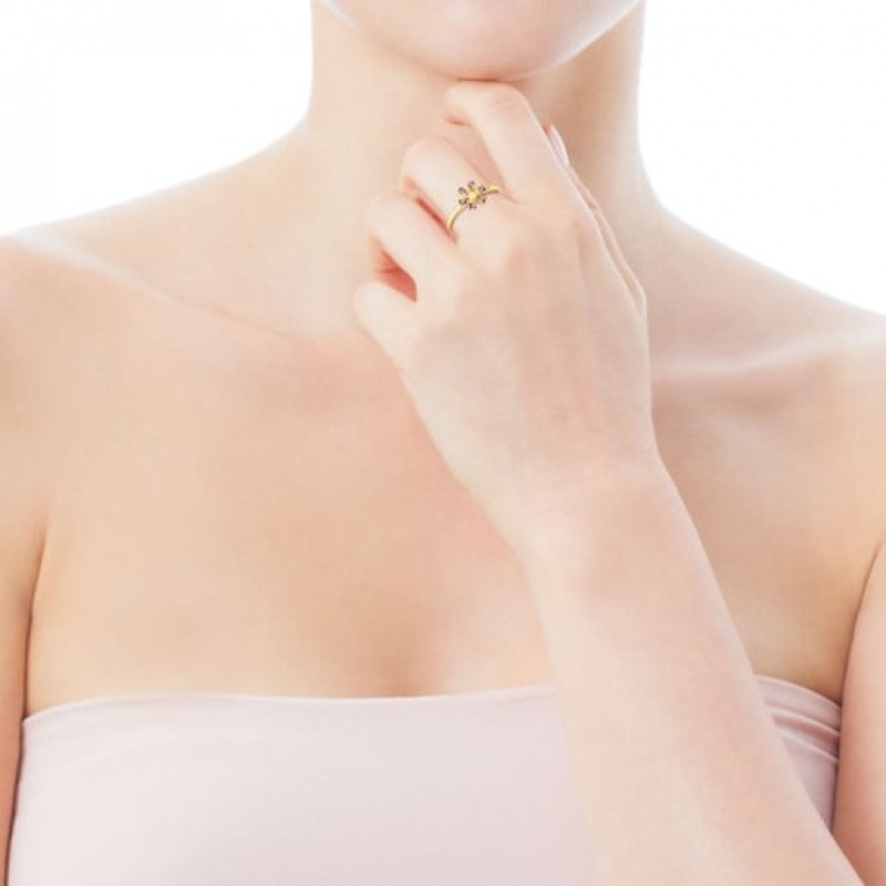 Tous Real Mix Bloom With Gemstones Ring Gold | Österreich-LYBVUS012