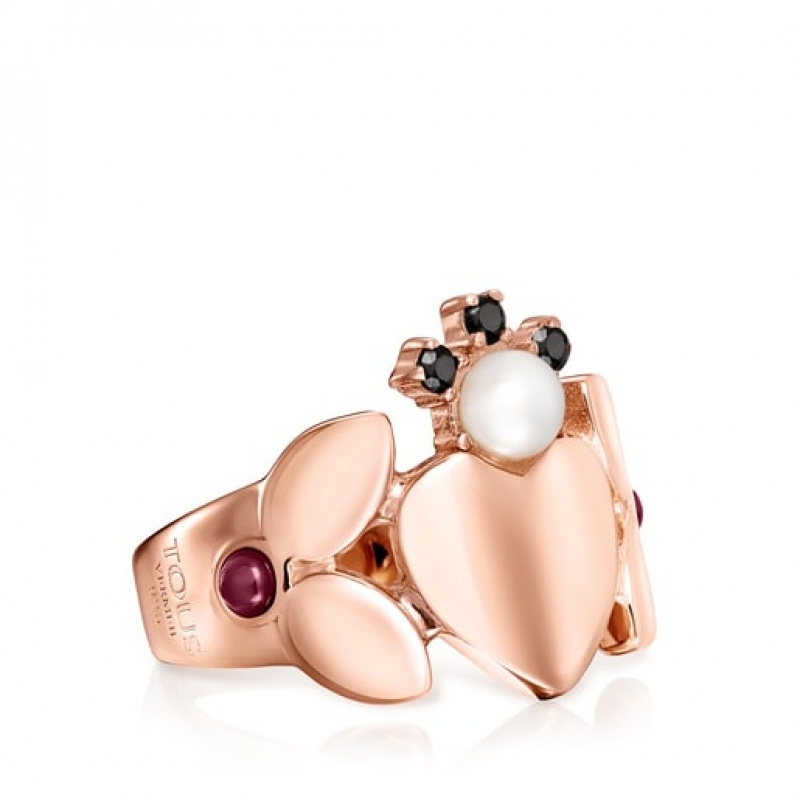 Tous Real Sisy With Gemstones Ring Rosa Gold | Österreich-YEHNFC345