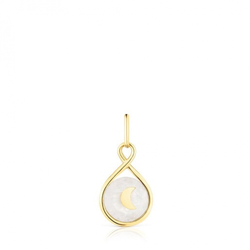 Tous Reversible With Moonstone Alma Motif Anhänger Gold | Österreich-HSPDNW327