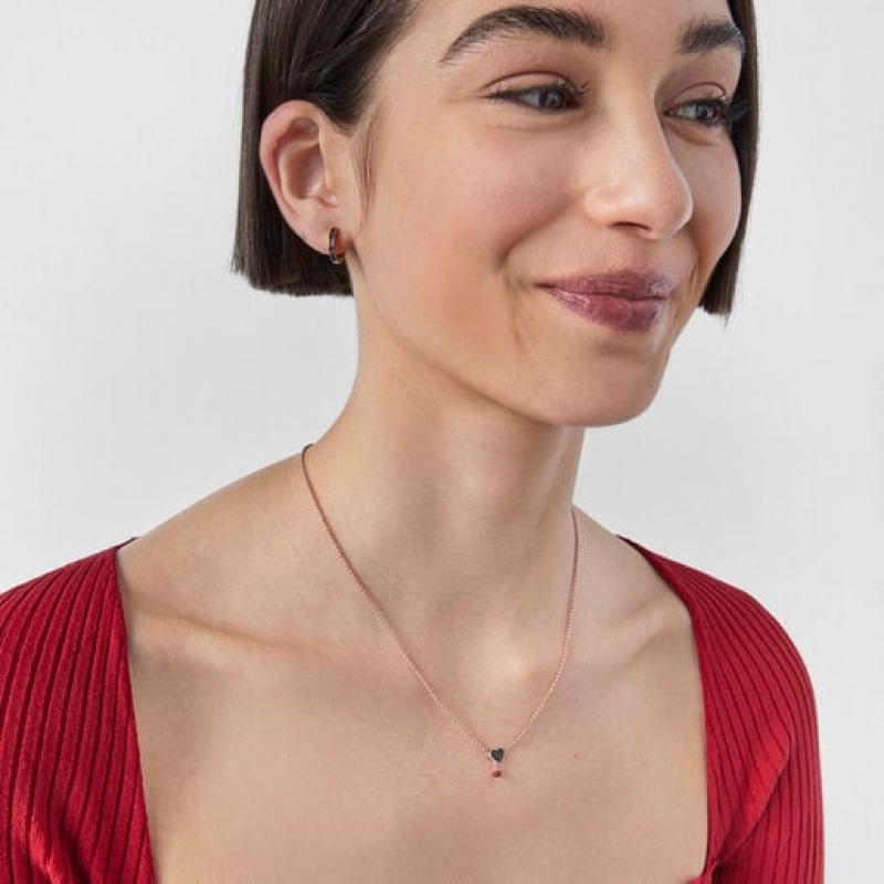Tous Ruby Heart Motif With Spinels Halskette Rosa Gold | Österreich-QYXOJK605