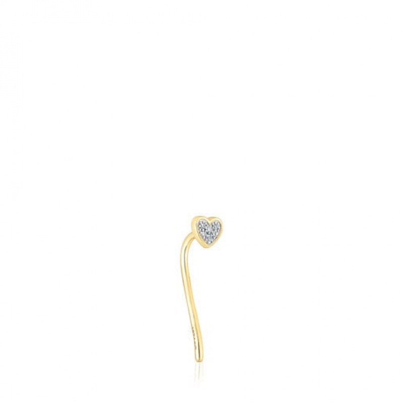 Tous San Valentín 1/2 With Diamonds Heart Motif Ohrringe Gold | Österreich-GDOLHR720